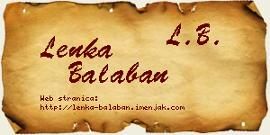 Lenka Balaban vizit kartica